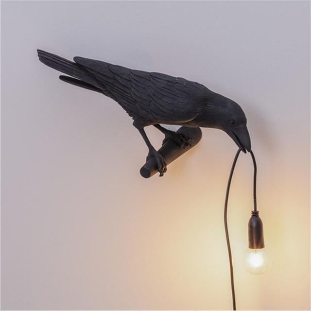 Resin Table Lamp with Bulb - Raven Design