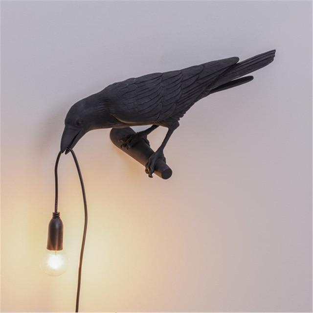Resin Table Lamp with Bulb - Raven Design