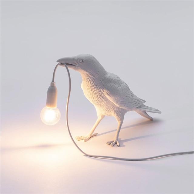 Resin Table Lamp with Bulb - Raven Design