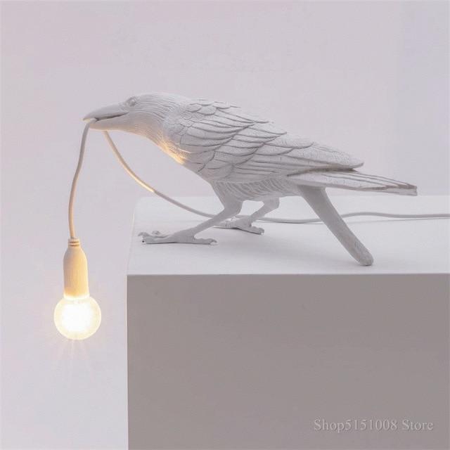 Resin Table Lamp with Bulb - Raven Design