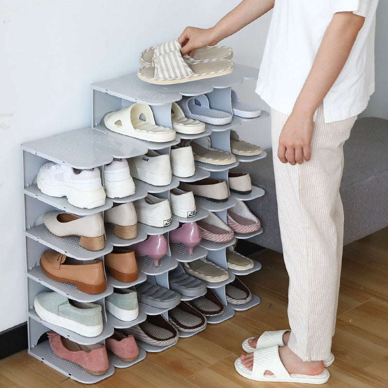 6-Layer Modular Shoe Storage Shelves for Wardrobe