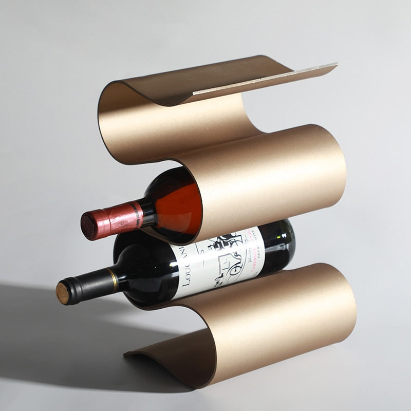Taavita Metal Wine Rack & Bottle Holder Table for 4 Bottles