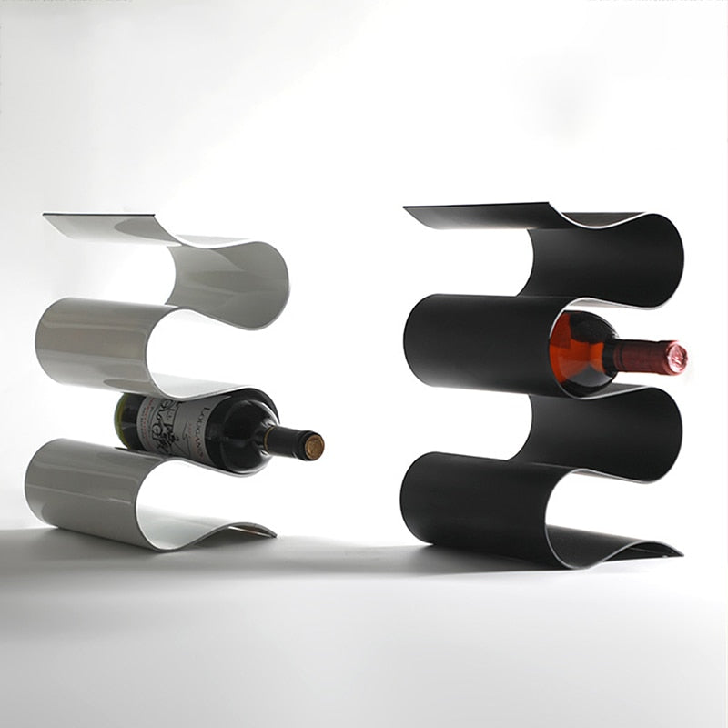 Taavita Metal Wine Rack & Bottle Holder Table for 4 Bottles