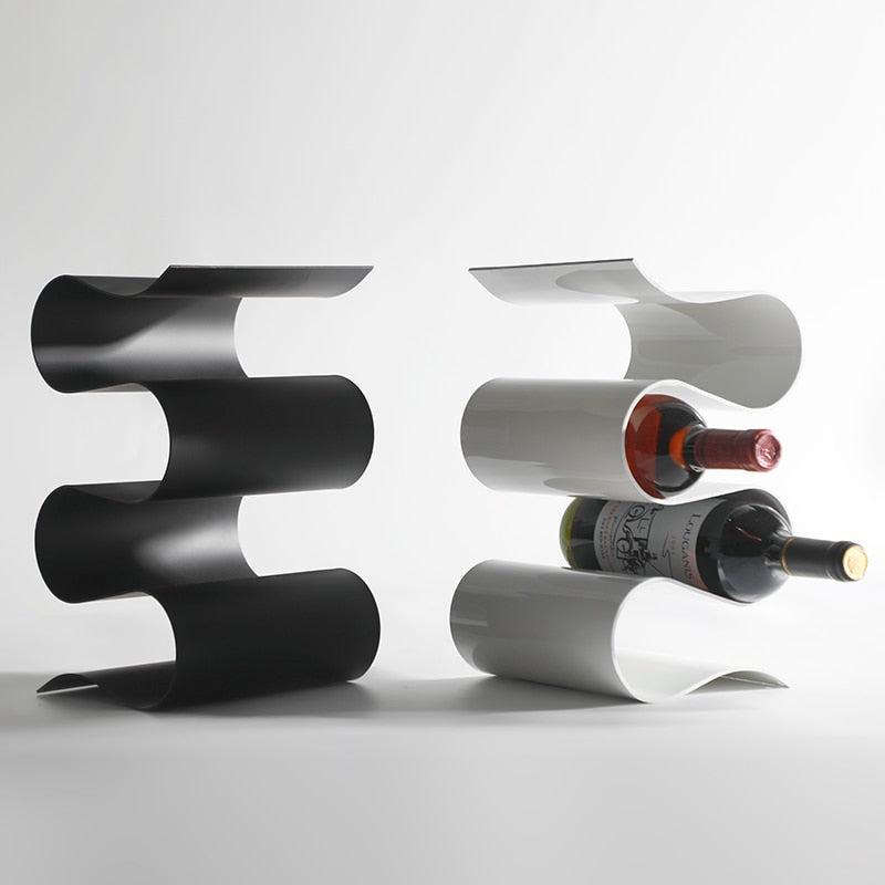 Taavita Metal Wine Rack & Bottle Holder Table for 4 Bottles