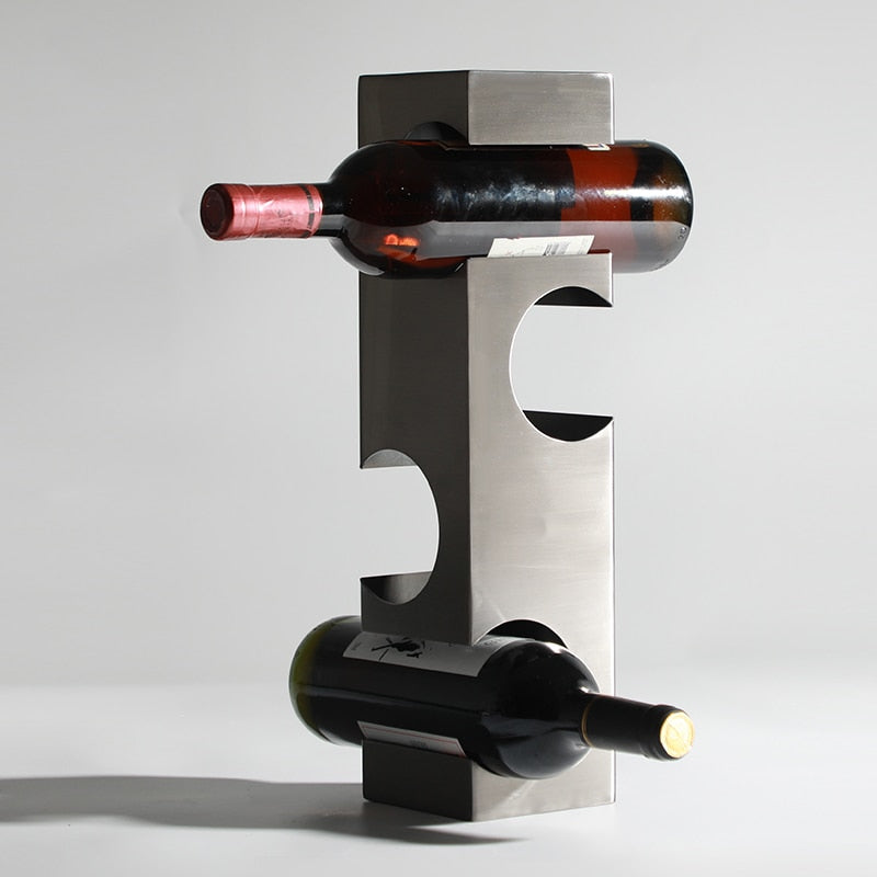 Taavita Metal Wine Rack & Bottle Holder Table for 4 Bottles