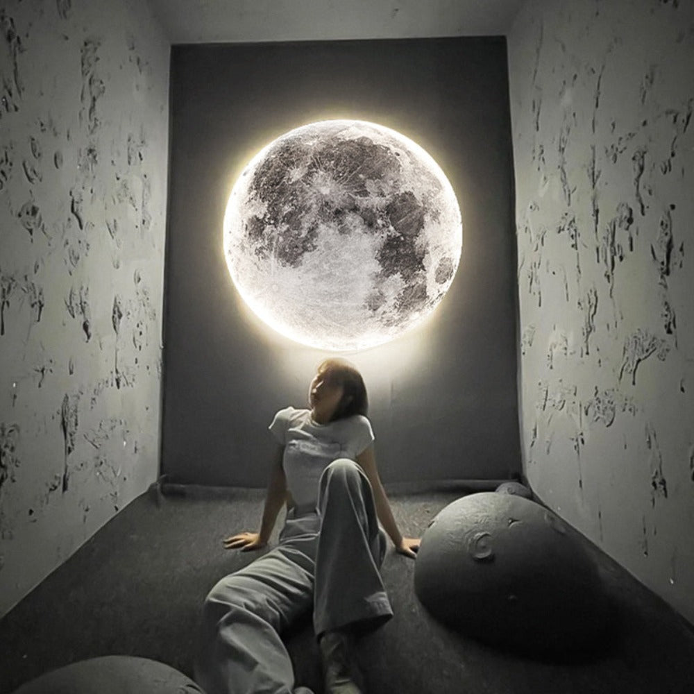 3D LED Moon or Earth Wall and Ceiling Light | Realistic Floating Design | Dimmable Brightness & Remote Control | Easy Installation