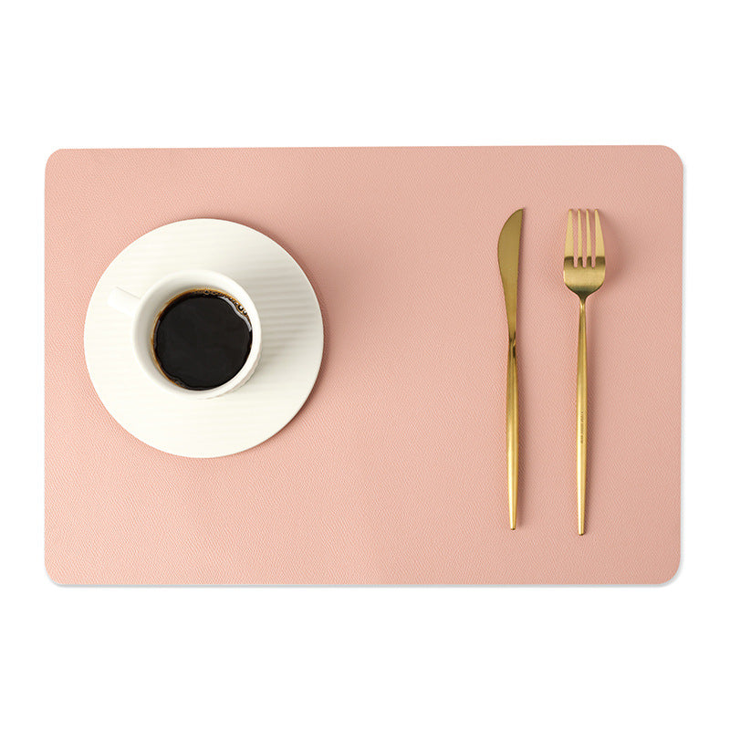Modern Rectangle Waterproof PU Leather Placemats for Dining Table