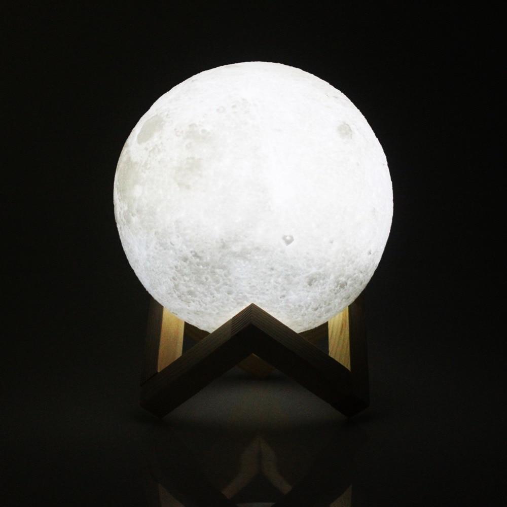 Touch-Controlled 3D Moon Lamp with LED Lighting