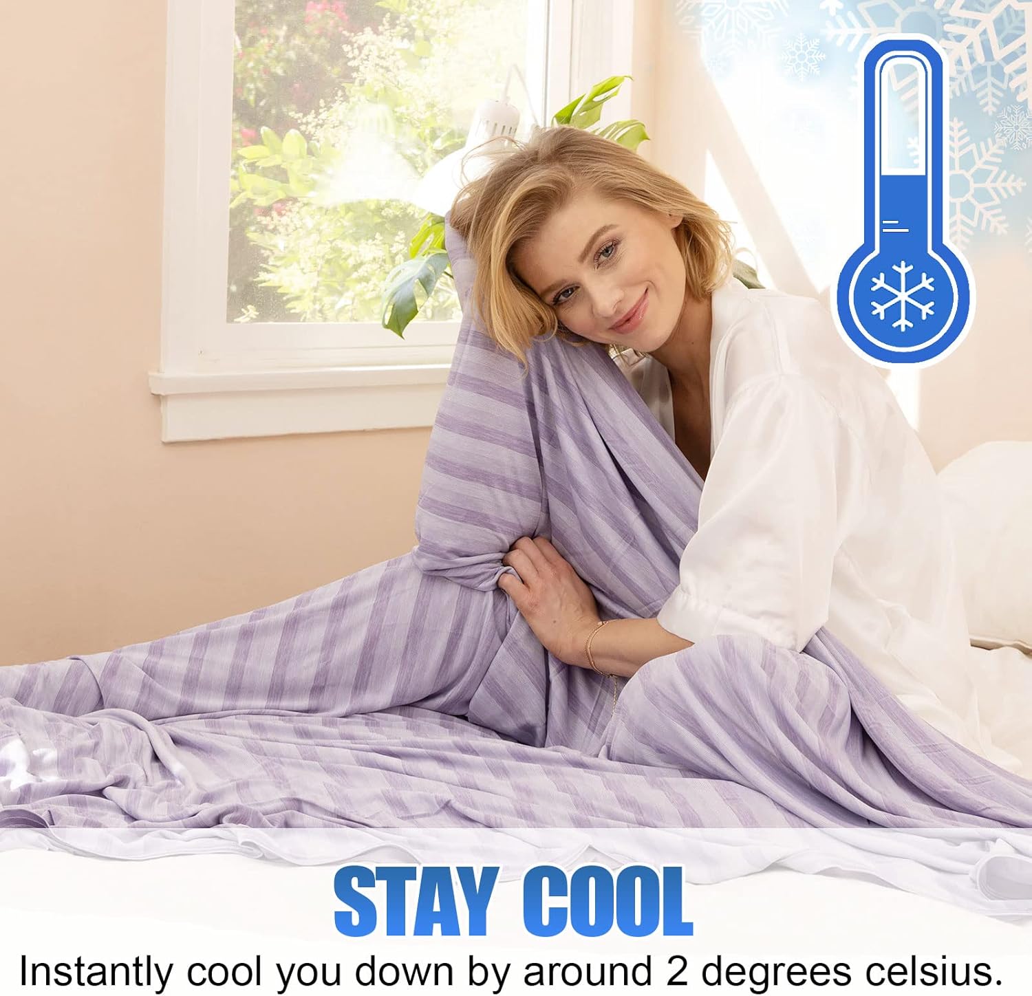 Lightweight Double-Sided Cooling Blanket for Hot Sleepers – Breathable Summer Throw