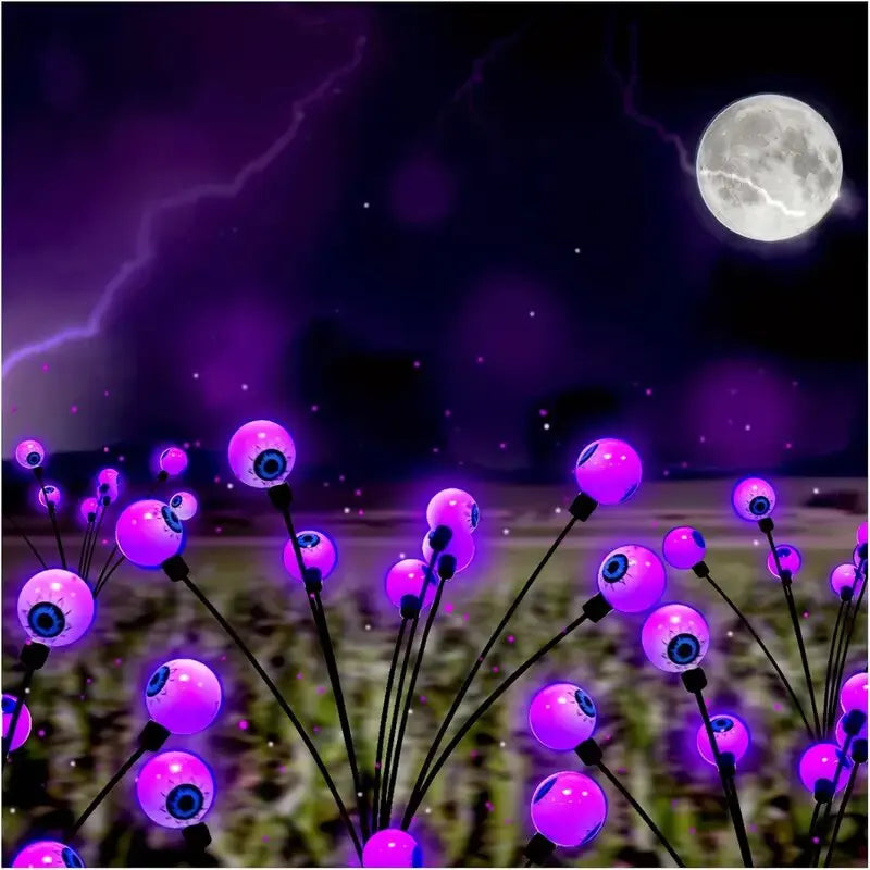 Solar Garden Lights with Halloween Eyeball Decorations