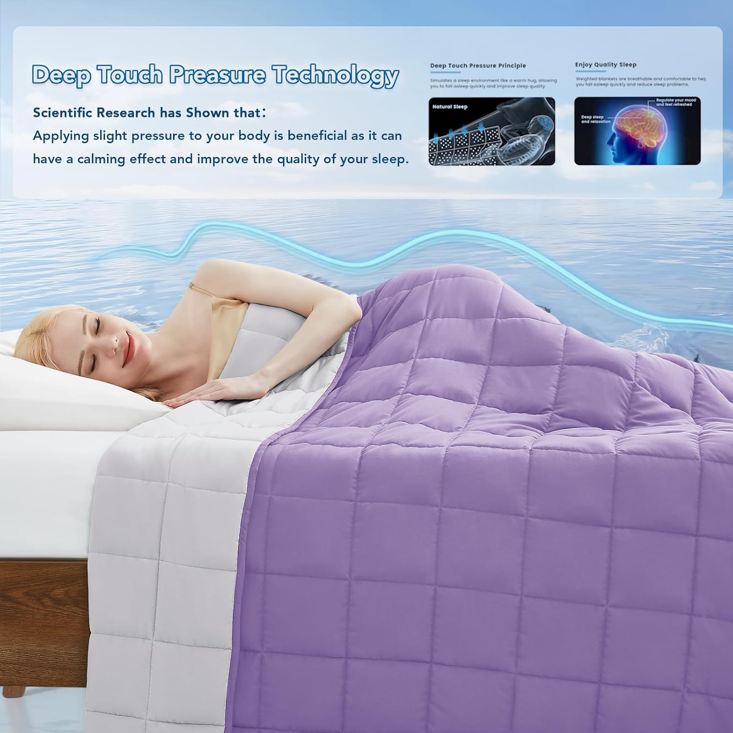 Cooling Microfiber Weighted Blanket for Year-Round Comfort and Relaxation