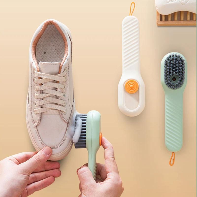 Dual Action Shoe Care Brushes with Automatic Dispensing