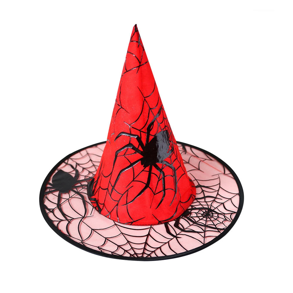 Vibrant Spider Web Witch Hat for Halloween Fun