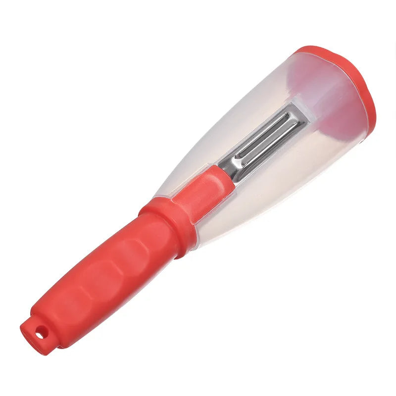 Dual-Function Peeler for Fruits and Vegetables with Storage Container