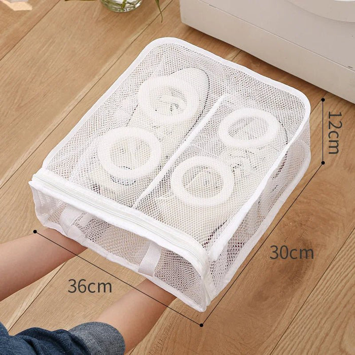 Zippered Washing Bag for Shoes - Reusable Laundry Cleaner for Sneakers