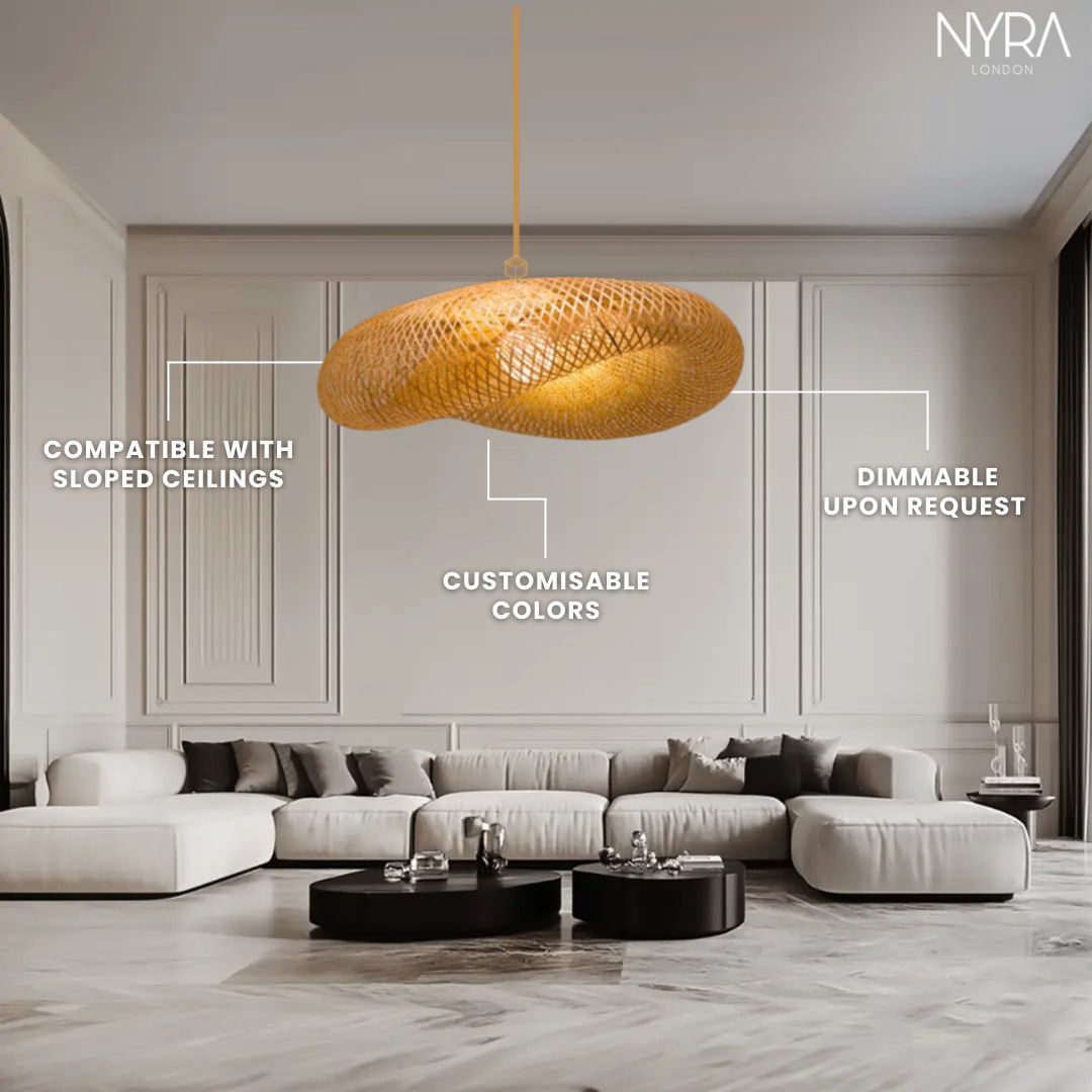 Natural Elegance LED Bamboo Pendant Light Fixture