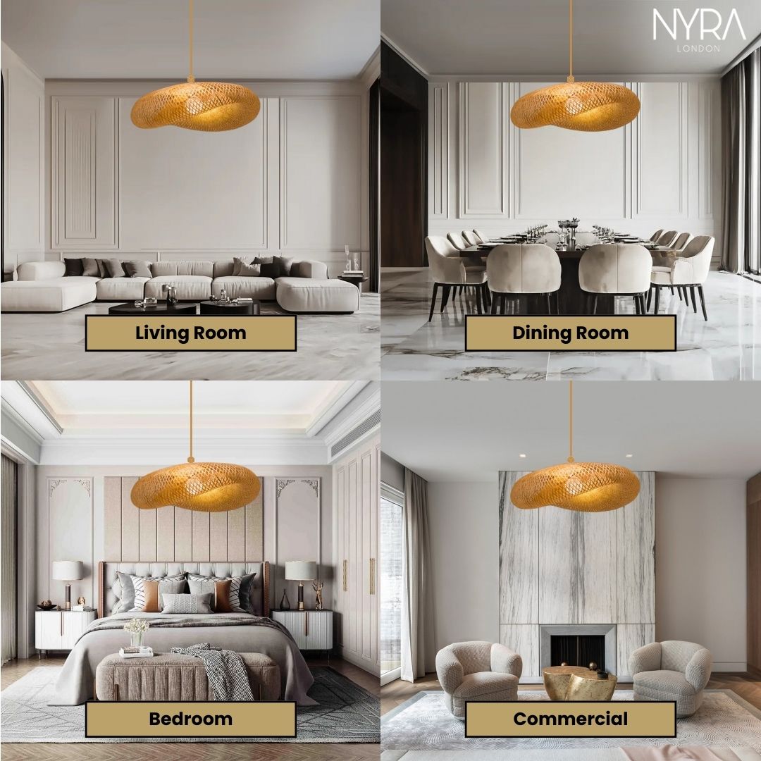 Natural Elegance LED Bamboo Pendant Light Fixture