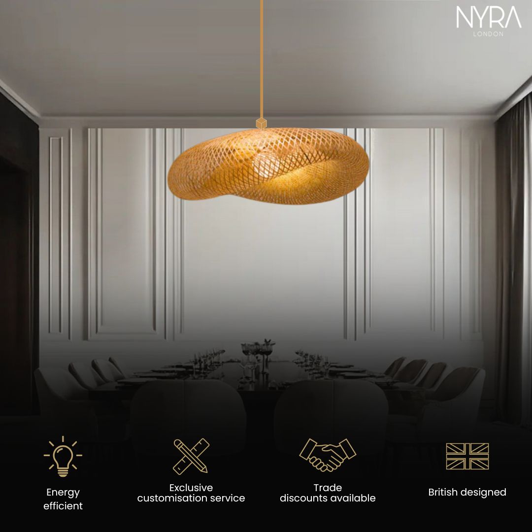 Natural Elegance LED Bamboo Pendant Light Fixture