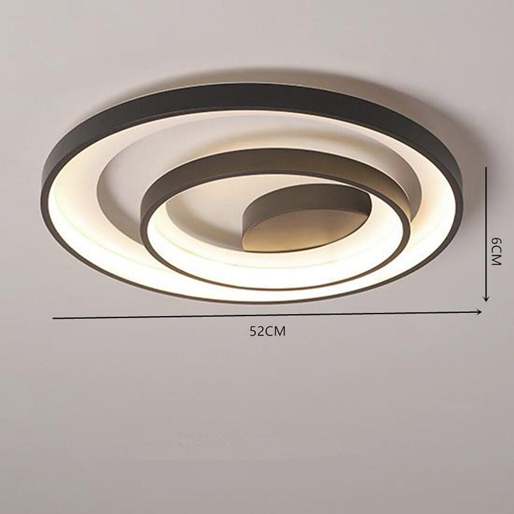 2-Light 2-Ring Semi-Flush Mount Ceiling Light LED Elegant Aluminum Silicone Bedroom Light