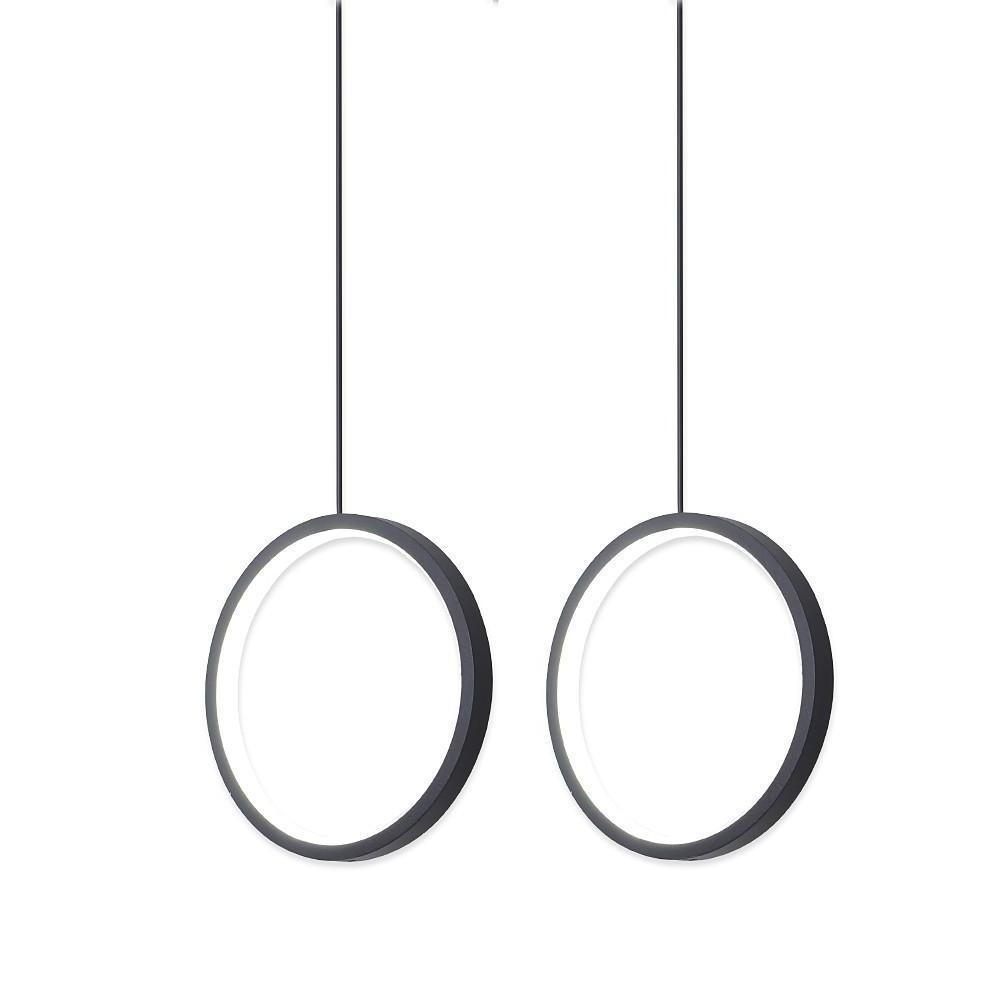 2-Light Modern Round Pendant Lighting Vintage Metal LED Ceiling Light by Taavita