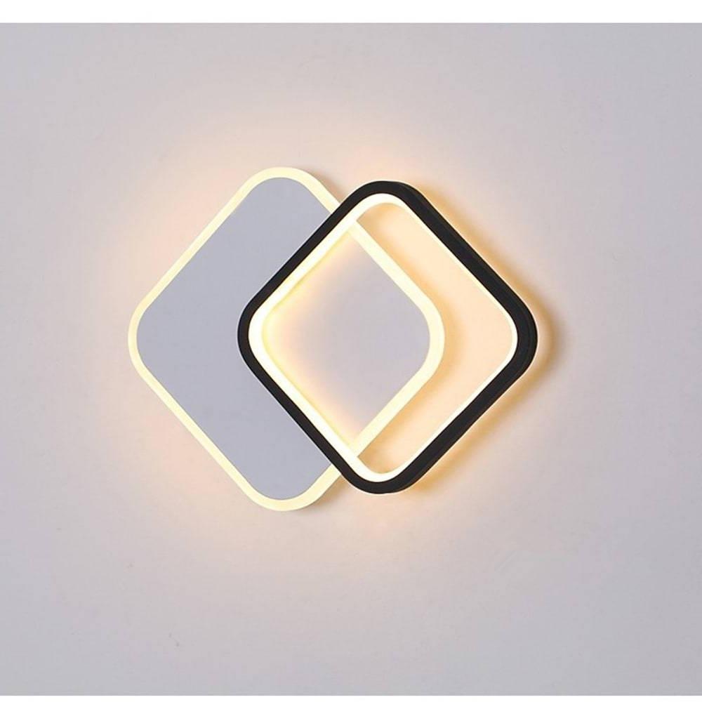 2 Square LED Acrylic Reflective Flush Mount Ceiling Light Design
