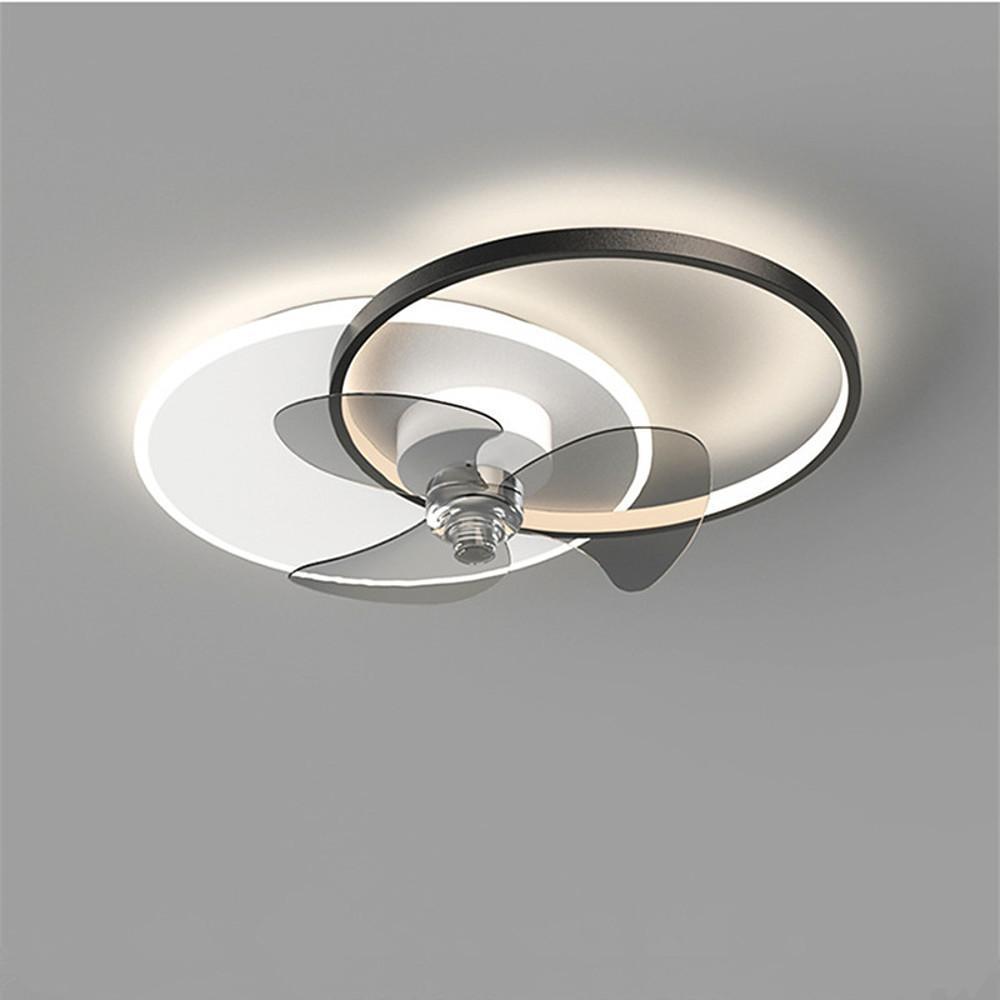 24'' LED Circle Flush Mount Ceiling Fan Lights Dimmable with Remote Control Bedroom Ceiling Fan
