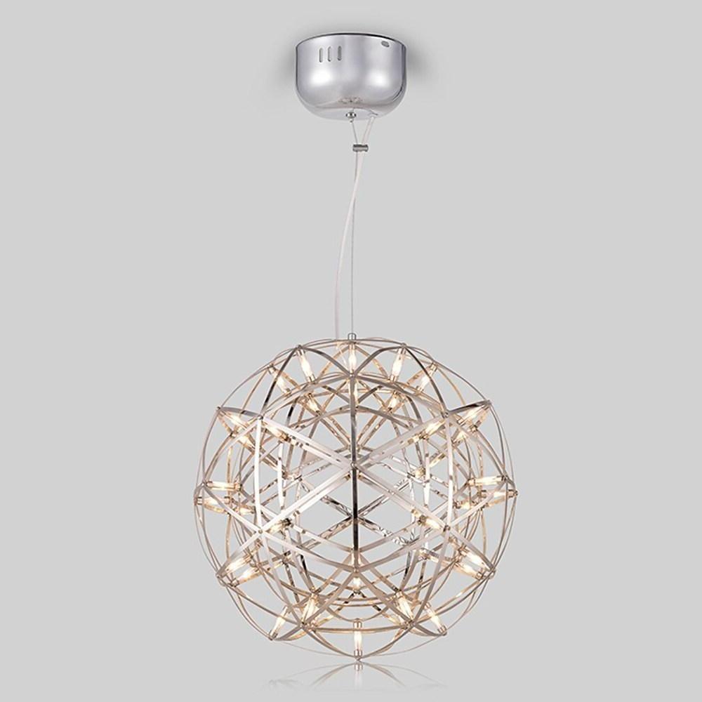 12 Inch Stainless Steel LED Endless Woven Sphere Pendant Modern Lights