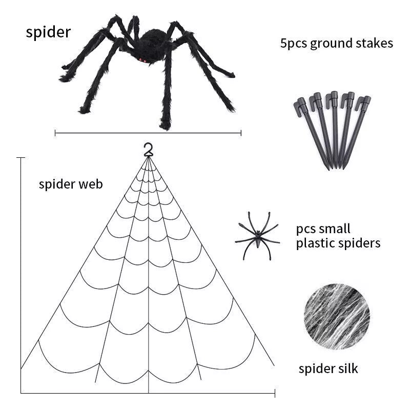 Large Outdoor Halloween Spider Web Decoration Durable Weather-Resistant Fabric