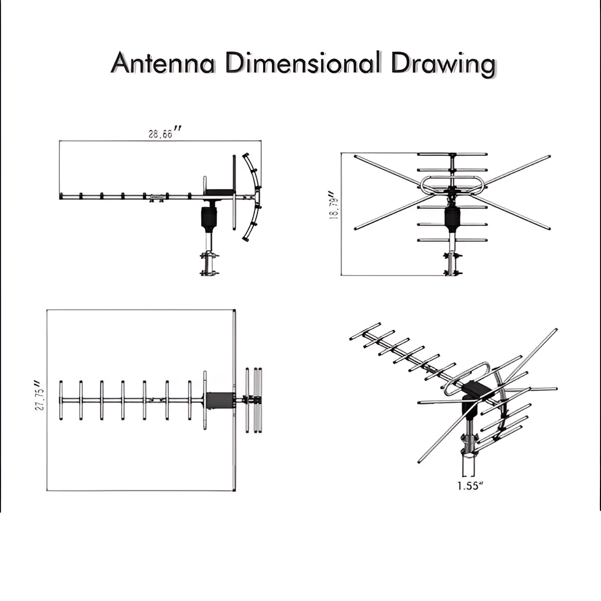 360-Degree Outdoor HD TV Antenna for Exceptional Signal Reception