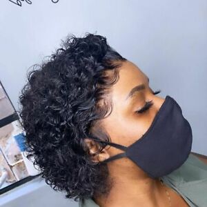 Short Curly Pixie Bob Wig – Lace Front Human Hair Weave