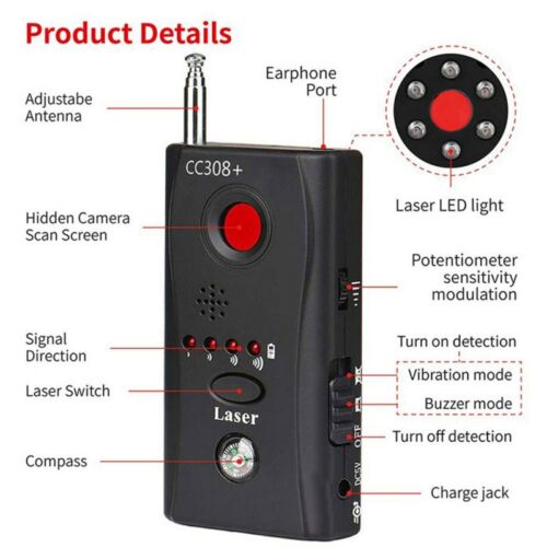 Covert Camera and Microphone Finder - Bug Detection Device