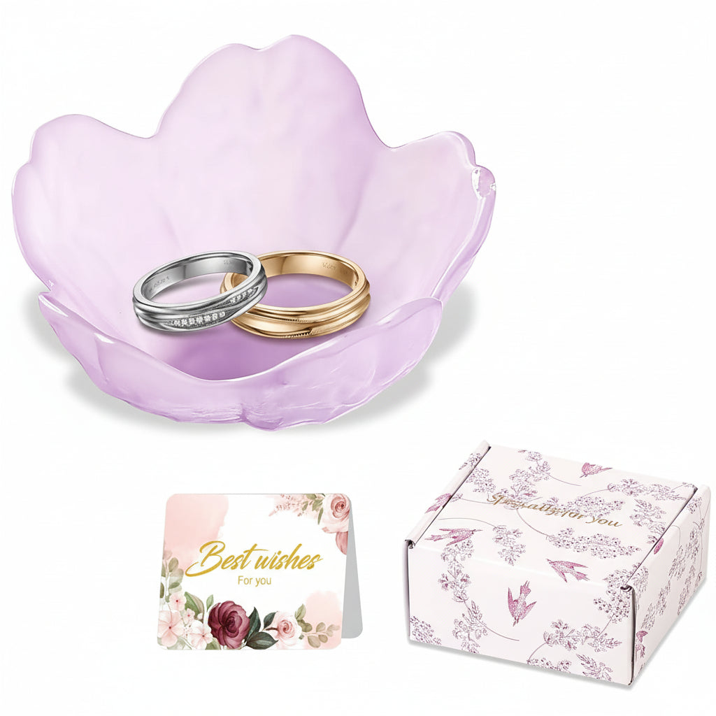 Charming Floral Ceramic Jewelry Organizer and Ring Holder