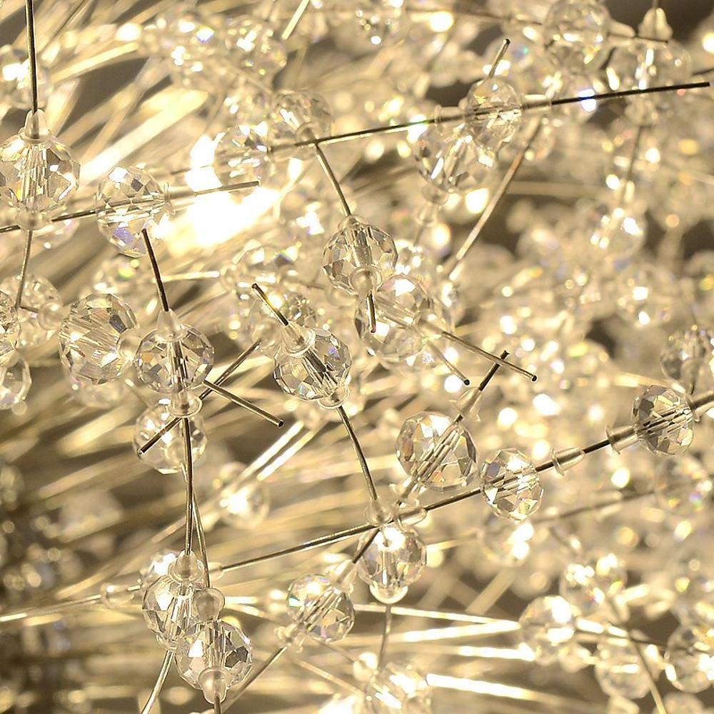 16'' Mini Globe Electroplated Metal Chandelier with Centrally Located LED Lights Illuminating Surroundings
