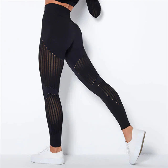 Women’s Compression Leggings | Anti-Cellulite Compression | Mesh Panel Inserts | Comfortable Fit