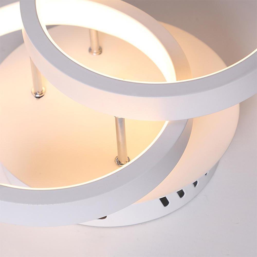 2-Light Metal LED Flush Mount Lighting Fixtures for Living Room Ceiling - Circle Design by Taavita