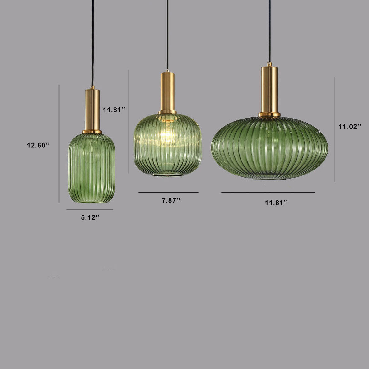 Taavita Minimalist Glass Lantern, Striped Single Flame Pendant Light