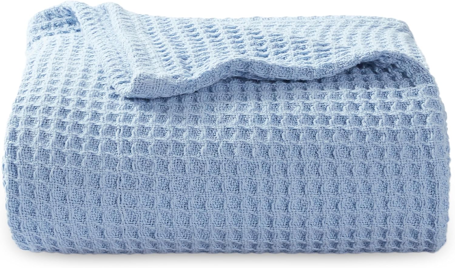 Queen Blanket Made of 100% Cotton with Cooling Waffle Weave for Summer