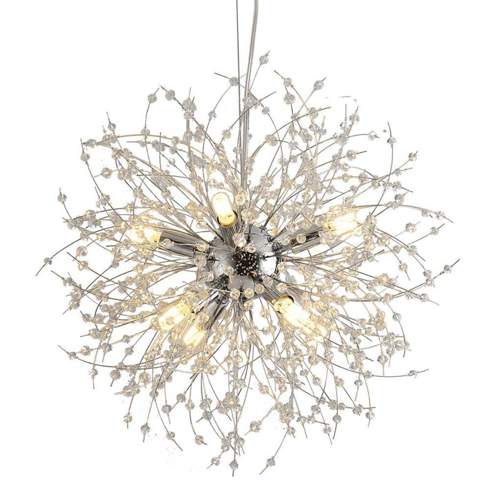 16'' LED 8-Light Mini Style Chandelier Globe LED Chic & Modern Metal Crystal Sputnik Globe Design