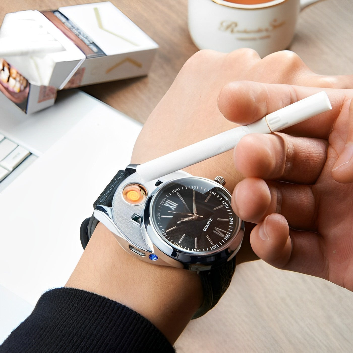 Rechargeable Watch with USB Cigarette Lighter Feature