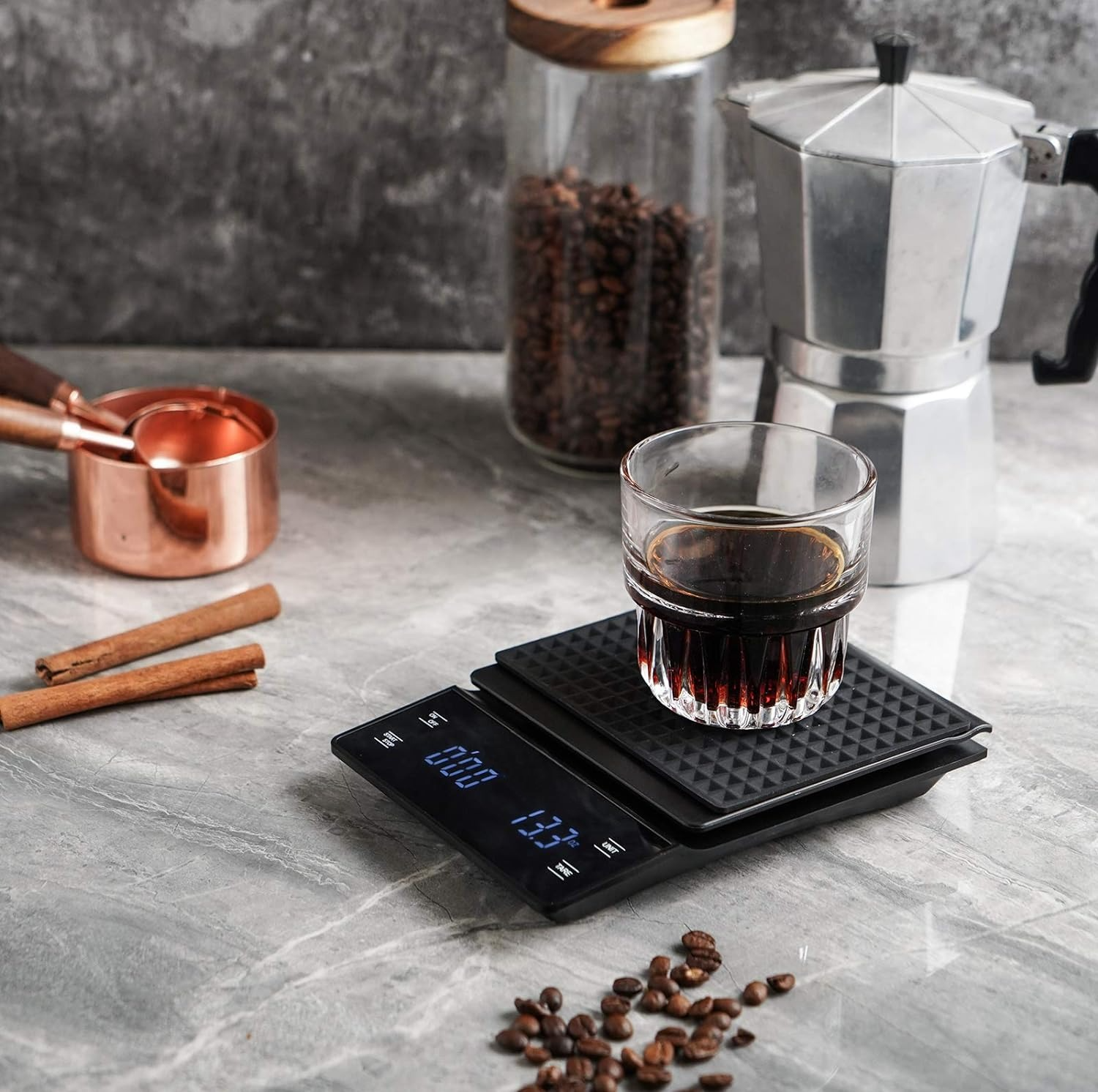 Precision Coffee Measurement Scale with Integrated Timer