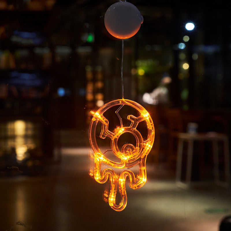Halloween Window LED Lights with Spooky Pumpkin and Ghost Designs