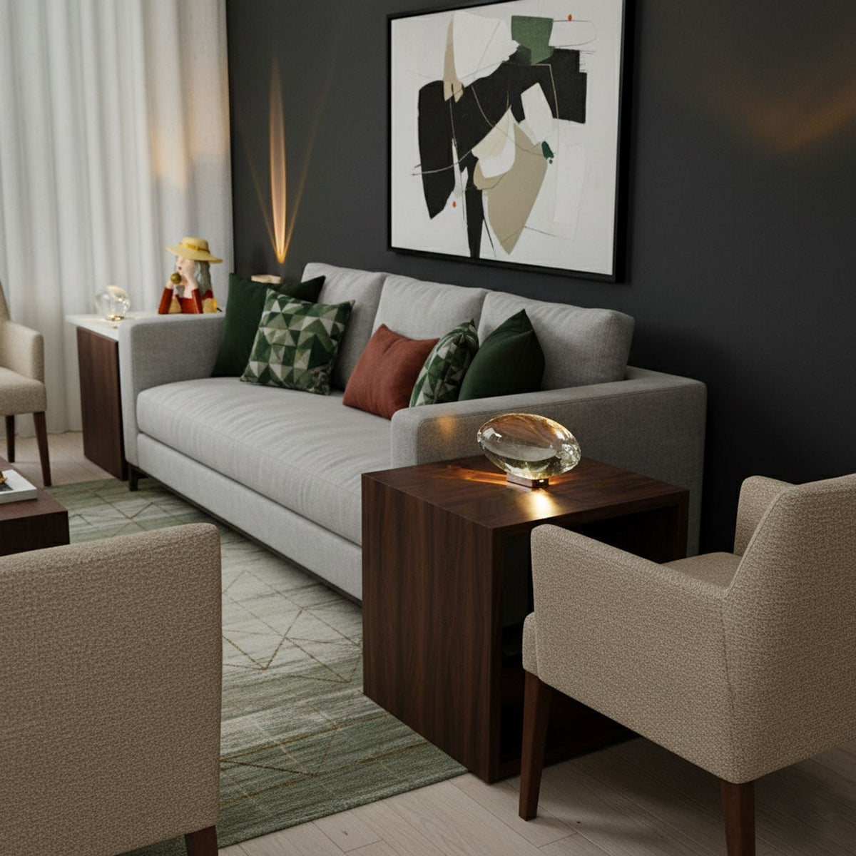 Warm Light Reflecting Crystal Lamp for Table Decor