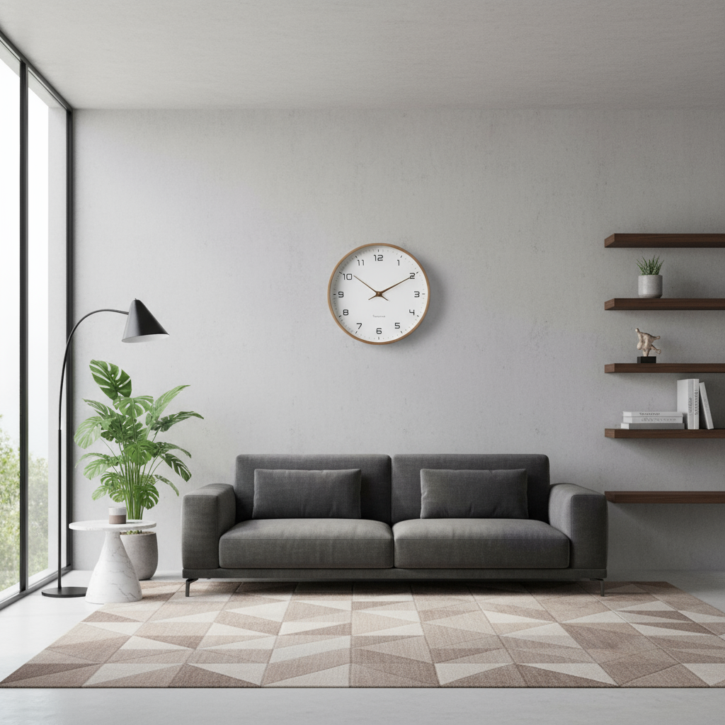 Sophisticated Wooden Wall Timepiece with Silent Quartz Movement | 30 cm