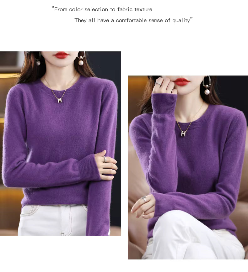 LuxeCashmere Women's Pure Merino Wool Sweater Collection