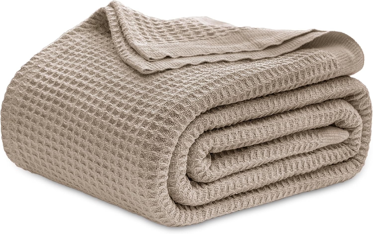 Queen Blanket Made of 100% Cotton with Cooling Waffle Weave for Summer