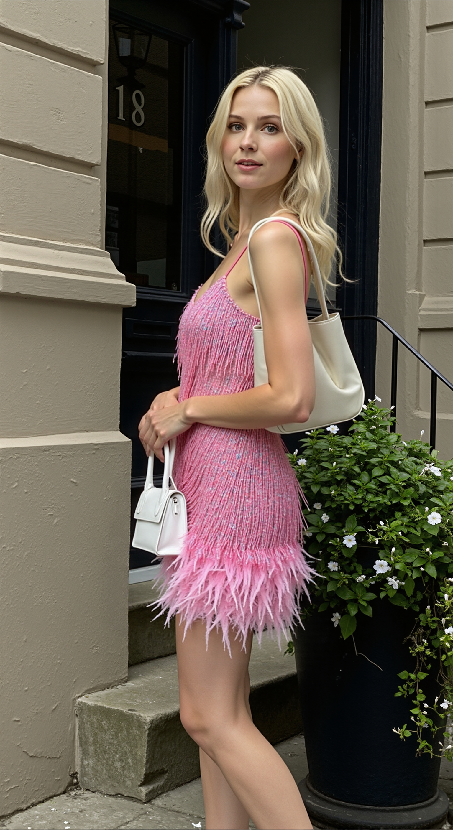 Women’s Cocktail Dress | Sequin Fringe & Feathered Hem | Fitted Slip Silhouette | Elegant Party Wear