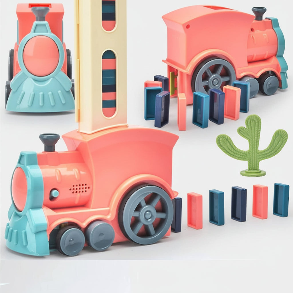 Interactive Train Building Toy for Kids with Colorful Dominoes