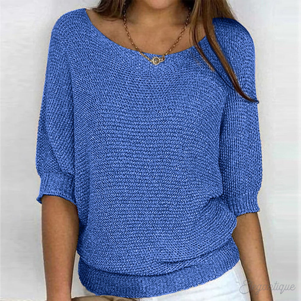 Women’s Sweater | Relaxed Fit Airy Knit | Crew Neck & Long Sleeves | Comfortable Casual Wear