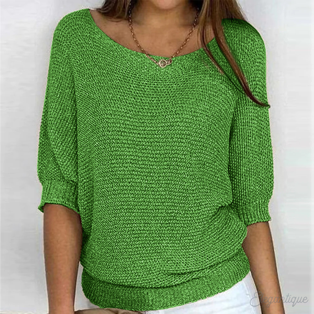 Women’s Sweater | Relaxed Fit Airy Knit | Crew Neck & Long Sleeves | Comfortable Casual Wear