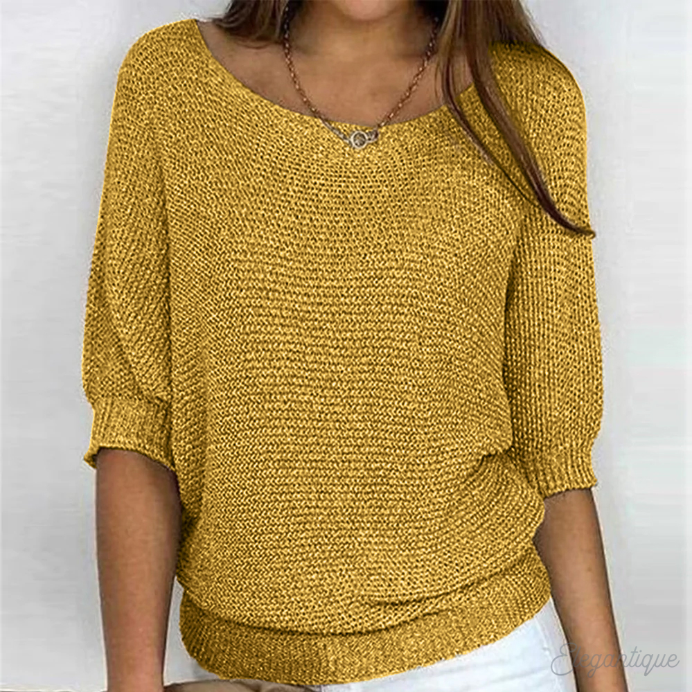Women’s Sweater | Relaxed Fit Airy Knit | Crew Neck & Long Sleeves | Comfortable Casual Wear